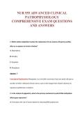 NUR 555 ADVANCED CLINICAL&NewLine;PATHOPHYSIOLOGY&NewLine;COMPREHENSIVE EXAM QUESTIONS&NewLine;AND ANSWERS