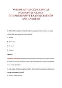 NUR 555 ADVANCED CLINICAL&NewLine;PATHOPHYSIOLOGY&NewLine;COMPREHENSIVE EXAM QUESTIONS&NewLine;AND ANSWERS