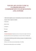 NUR 555 ADVANCED CLINICAL&NewLine;PATHOPHYSIOLOGY&NewLine;COMPREHENSIVE EXAM QUESTIONS&NewLine;AND ANSWERS