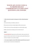 NUR 555 ADVANCED CLINICAL&NewLine;PATHOPHYSIOLOGY&NewLine;COMPREHENSIVE EXAMINATION&NewLine;QUESTIONS AND ANSWERS