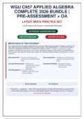 WGU C957 Applied Algebra Complete Bundle &vert; 144 Questions and Answers &vert; 2026 Update &vert; 100&percnt; Correct 