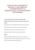 NURS-FPX 4015 ASSESSMENT 2&colon;&NewLine;HOLISTIC CARE THROUGH&NewLine;PATHOPHYSIOLOGY &&NewLine;PHARMACOLOGY&period; EXAM QUESTIONS&NewLine;AND ANSWERS
