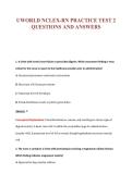 UWORLD NCLEX-RN PRACTICE TEST 2&NewLine;QUESTIONS AND ANSWERS