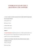 UWORLD NCLEX-RN TEST 2&NewLine;QUESTIONS AND ANSWERS