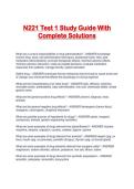 N221 Test 1 Study Guide With Complete Solutions