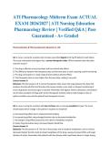 ATI Pharmacology Midterm Exam ACTUAL EXAM 2026&sol;2027 &vert; ATI Nursing Education Pharmacology Review &vert; Verified Q&A &vert; Pass Guaranteed - A&plus; Graded