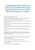 ATI Pharmacology Proctored Final Exam ACTUAL EXAM 2026&sol;2027 &vert; 100&plus; Practice Questions with Correct Answers &vert; Verified Q&A &vert; Pass Guaranteed - A&plus; Graded&NewLine;&NewLine;