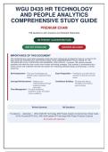 WGU D435 HR Technology and People Analytics Comprehensive Study Guide V4 &vert; 199 Questions and Answers &vert; 2026 Update &vert; 100&percnt; Correct 