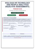 WGU D435 HR Technology and People Analytics Objective Assessments V1 V2 and V3 &vert; 190 Questions and Answers &vert; 2026 Update &vert; 100&percnt; Correct 