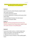 TN BURGLAR ALARM SYSTEMS QUALIFYING AGENT PRACTICE EXAM 2026 &vert; 2027 Questions 1&ndash;310 &vert; Detailed Rationales