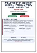 APEA Predictor Blueprint and Final Exam 2026 Study Guide &vert; 200 Questions and Answers &vert; Complete Exam Blueprint &vert; 100&percnt; Correct 