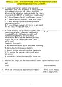 NUR 133 Exam 1 with all Correct & 100&percnt; Verified Answers &vert;Actual Complete Update &vert;Already Graded A&plus;