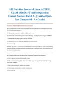 ATI Nutrition Proctored Exam ACTUAL EXAM 2026&sol;2027 &vert; Verified Questions Correct Answers Rated A&plus; &vert; Verified Q&A &vert; Pass Guaranteed - A&plus; Graded