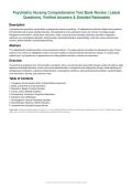 Behavioral and Psychiatric Nursing Comprehensive Review &vert; Verified Study Answers & Rationales
