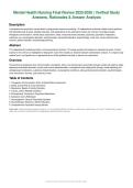 Psychiatric Nursing Practice Test &vert; Mental Health Questions&comma; Correct Answers & Clinical Rationales