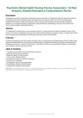Psychiatric Nursing Study Review &vert; Practice Questions&comma; Verified Answers & Detailed Mental Health Rationales