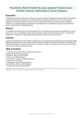 Psychiatric Mental Health Nursing Exam Preparation &vert; Practice Questions & Detailed Answer Analysis