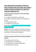 Texas Registered Accessibility Specialist &lpar;RAS&rpar; Exam Questions and Correct Answers