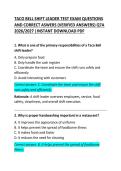 Taco Bell Shift Leader Test Exam Questions and Correct Answers