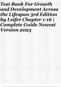 Test Bank Growth and Development Across the Lifespan 3rd Edition Gloria Leifer Eve Fleck Exam Questions Answers Study Resource