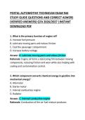 Postal Automotive Technician Exam 944 Study Guide Questions and Correct Answers