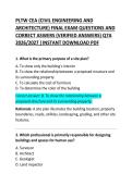 PLTW CEA &lpar;Civil Engineering and Architecture&rpar; Final Exam Questions and Correct Answers
