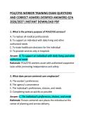 PCA CFSS Worker Training Exam Questions and Correct Answers