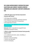 NYC Home Improvement Contractor Exam Questions and Correct Answers