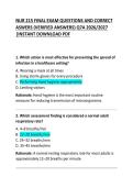 NUR 215 Final Exam Questions and Correct Answers