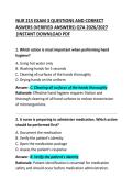 NUR 215 Exam 3 Questions and Correct Answers