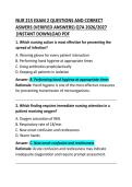 NUR 215 Exam 2 Questions and Correct Answers