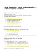 WGU D276Test HTML and Accessibility with Complete Solutions