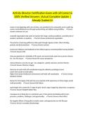 Activity Director Certification Exam with all Correct & 100&percnt; Verified Answers &vert;Actual Complete Update &vert;Already Graded A&plus;