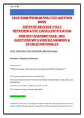 HFMA CRCR COMPLETE PRACTICE QUESTION BANK &vert; 300&plus; QUESTIONS WITH VERIFIED ANSWERS & RATIONALES &vert; REVENUE CYCLE MANAGEMENT &vert; UPDATED 2026&sol;2027
