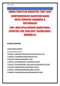 ABMDI PRACTICE REGISTRY TEST COMPLETE QUESTION BANK &vert; 260&plus; QUESTIONS WITH VERIFIED ANSWERS & RATIONALES &vert; UPDATED 2027 &vert; A&plus; GRADED
