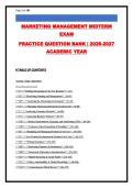 MARKETING MANAGEMENT MIDTERM EXAM COMPLETE QUESTION BANK &vert; 275&plus; QUESTIONS WITH VERIFIED ANSWERS & RATIONALES &vert; 2026&sol;2027 UPDATED &vert; KOTLER 17TH EDITION