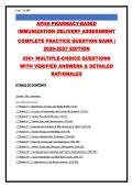 APHA PHARMACY-BASED IMMUNIZATION DELIVERY COMPLETE QUESTION BANK &vert; 300&plus; QUESTIONS WITH VERIFIED ANSWERS & RATIONALES &vert; 2026&sol;2027 UPDATED &vert; A&plus; GRADED