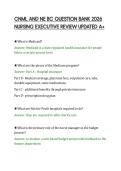 CNML AND NE BC QUESTION BANK 2026&NewLine;NURSING EXECUTIVE REVIEW UPDATED A