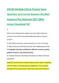 APUSH Final Exam Questions and Correct &NewLine;Answers &lpar;Verified Answers&rpar; Plus Ratio