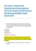 NYC Health &plus; Hospitals HVAC &NewLine;Technician Exam Practice Questions &NewLine;And Correct Answers &lpar;Verified Answers&rpar; &NewLine;Plus Rationale 2026 Q&A&vert; Instant &NewLine;Download Pdf  