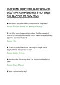 CNPR EXAM SCRIPT 2026 QUESTIONS AND&NewLine;SOLUTIONS COMPREHENSIVE STUDY SHEET&NewLine;FULL PRACTICE SET 500&plus; ITEMS