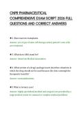 CNPR PHARMACEUTICAL&NewLine;COMPREHENSIVE EXAM SCRIPT 2026 FULL&NewLine;QUESTIONS AND CORRECT ANSWERS
