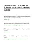 CNPR PHARMACEUTICAL EXAM STUDY&NewLine;GUIDE 2026 COMPLETE TEST BANK WITH&NewLine;ANSWERS&NewLine;