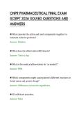 CNPR PHARMACEUTICAL FINAL EXAM&NewLine;SCRIPT 2026 SOLVED QUESTIONS AND&NewLine;ANSWERS