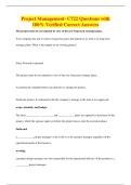 Project Management- C722 Questions with&NewLine;100&percnt; Verified Correct Answers