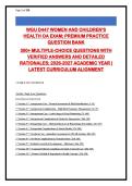 WGU D447 Women and Children's Health 2026-2027&colon; 350&plus; Practice Questions with Verified Answers & Detailed Rationales &vert; WGU Objective Assessment Prep