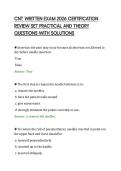 CNT WRITTEN EXAM 2026 CERTIFICATION&NewLine;REVIEW SET PRACTICAL AND THEORY&NewLine;QUESTIONS WITH SOLUTIONS