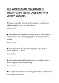 CNT WRITTEN EXAM 2026 COMPLETE&NewLine;THEORY SCRIPT TESTED QUESTIONS WITH&NewLine;VERIFIED ANSWERS