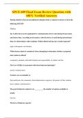 SPCE 609 Final Exam Review Question with&NewLine;100&percnt; Verified Answers
