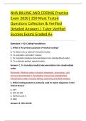 NHA BILLING AND CODING Practice &NewLine;Exam 2026&vert; 250 Most Tested &NewLine;Questions Collection & Verified &NewLine;Detailed Answers &vert; Tutor Verified &NewLine;Success Exam&rpar; Graded A&plus; 